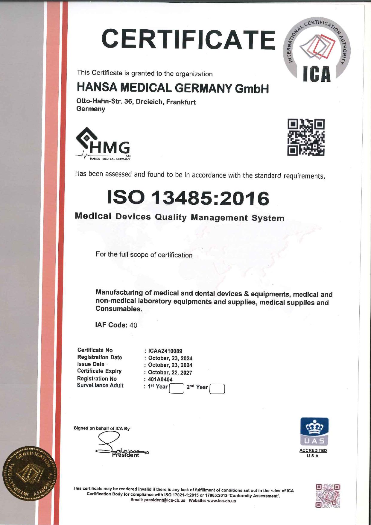 Hansa ISO 2024-2027-1 Hansa ISO 2024-2027-1